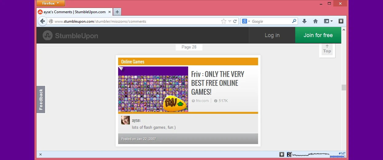 From January 2007 onways StumbleUpon helped Friv grow